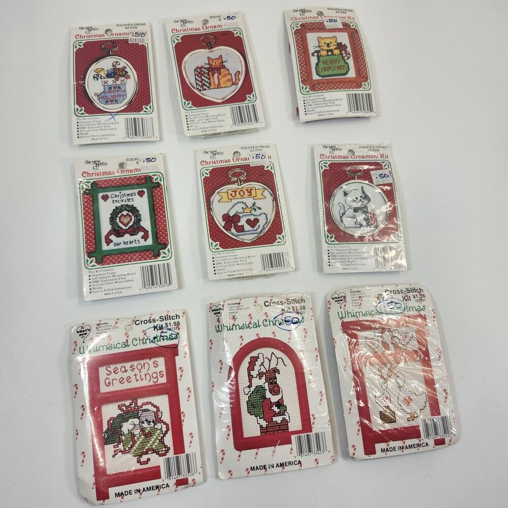 9 Cross Stitch Christmas Ornaments Kits New Berlin Whats New Counted Frames USA